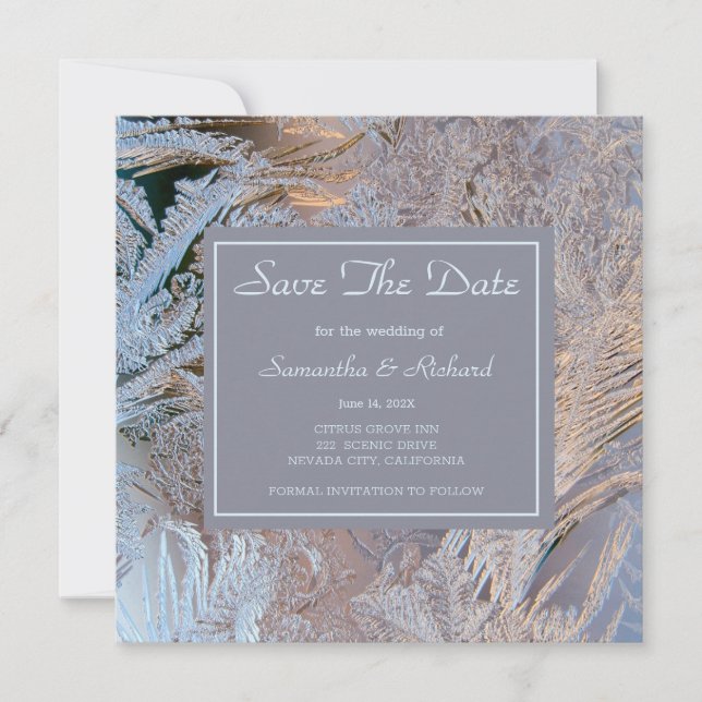 Classy Frosted Save The Date (Front)