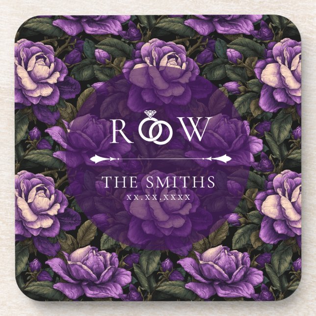 Classy Gardenias Themed Destination Wedding Coaster (Front)