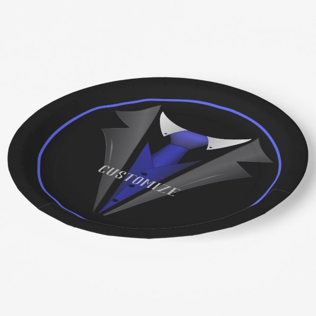 Classy Gentleman Blue Tie 2 Paper Plate (Angled)