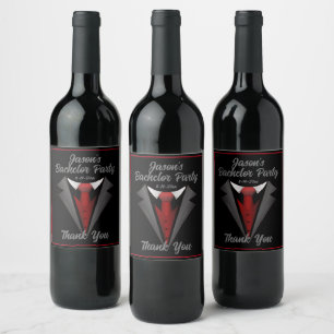 Classy Gentleman Red Tie Wine Label
