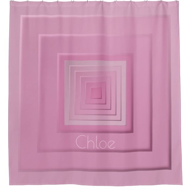 Classy Geometric Squares Shower Curtain (Front)