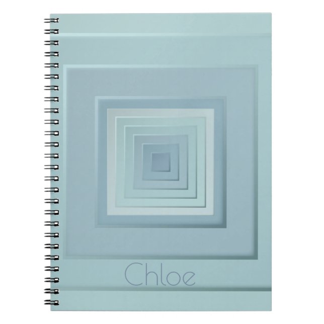 Classy Geometric Squares Spiral Notebook (Front)