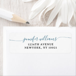 Classy Girly Elegant Minimalist Navy Blue Script