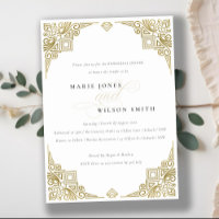 Classy Glam Gold Art Deco Ornate Rehearsal Dinner