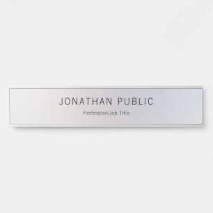 Classy Glamour Silver Template Elegant Modern Long Door Sign