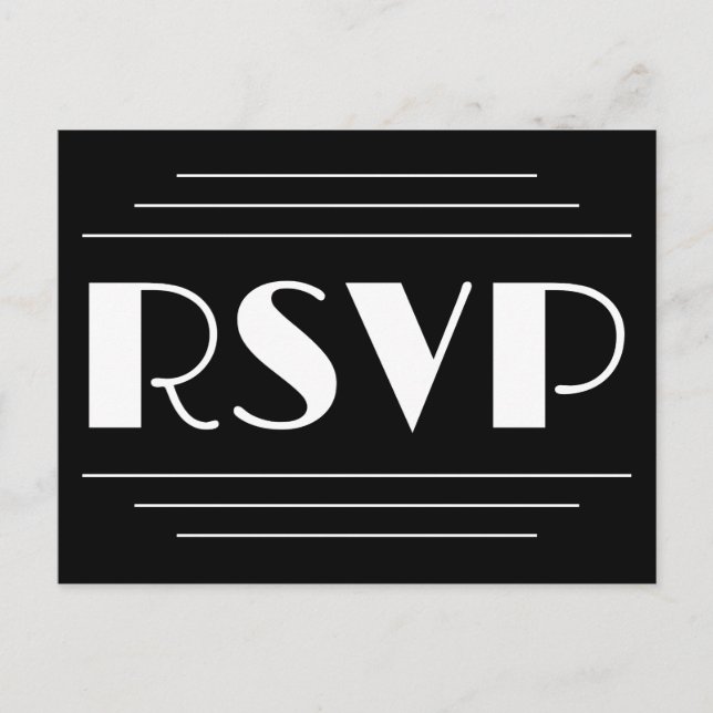 Classy & Glamourous "RSVP" Postcard (Front)