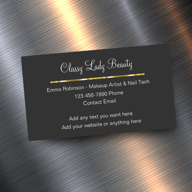 Classy Glitzy Beauty Magnetic Business Cards (Creator Uploaded)