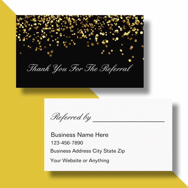 Classy Glitzy Business Referral Cards Design (Creator Uploaded)