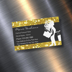 Classy Glitzy Fashion Business Card Magnets