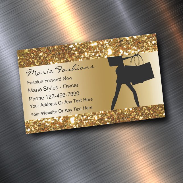 Classy Glitzy Fashion Magnetic Business Card (Classy Fashion Magnetic Business Cards)