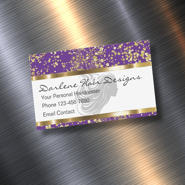 Classy Glitzy Hair Beauty Magnetic Business Card (Creator Uploaded)