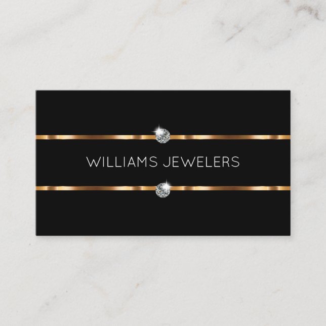Classy Glitzy Jewellery Store Jeweller Business Ca Card (Front)