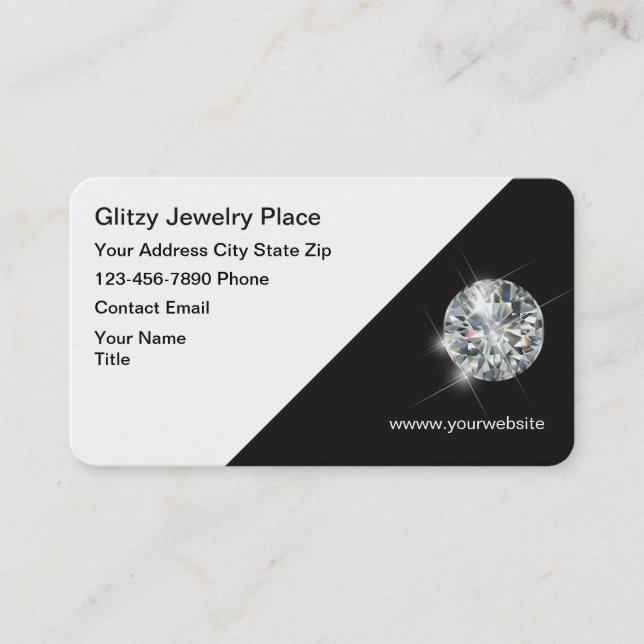 Classy Glitzy Jewellery Theme  Business Card (Front)