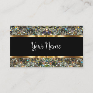 Classy Glitzy Monogram Editable Business Cards