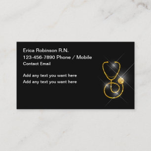 Classy Glitzy Registered Nurse Medical Business Card