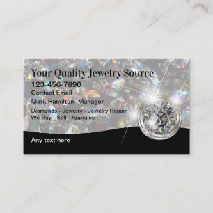 Classy Glossy Luxury Jewellery Store Business Card