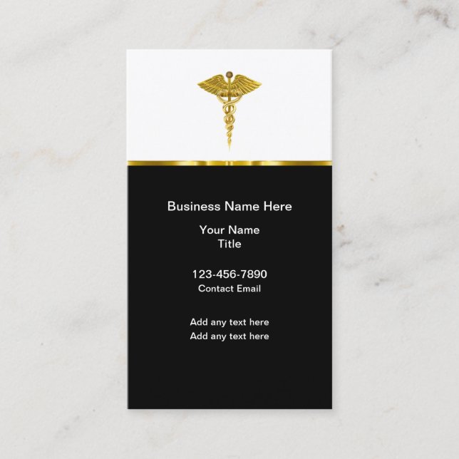 Classy Glossy Medical Insurance Business Cards (Front)