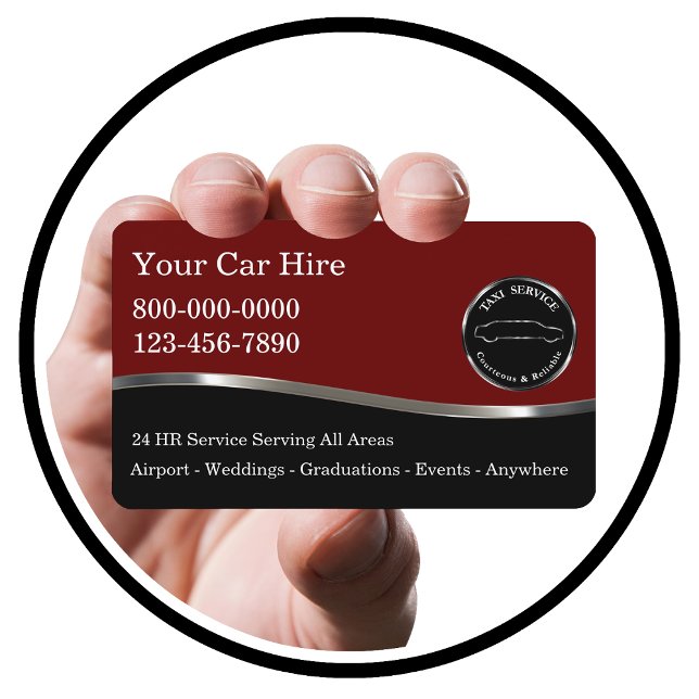 Classy Glossy Taxi Business Cards (Creator Uploaded)