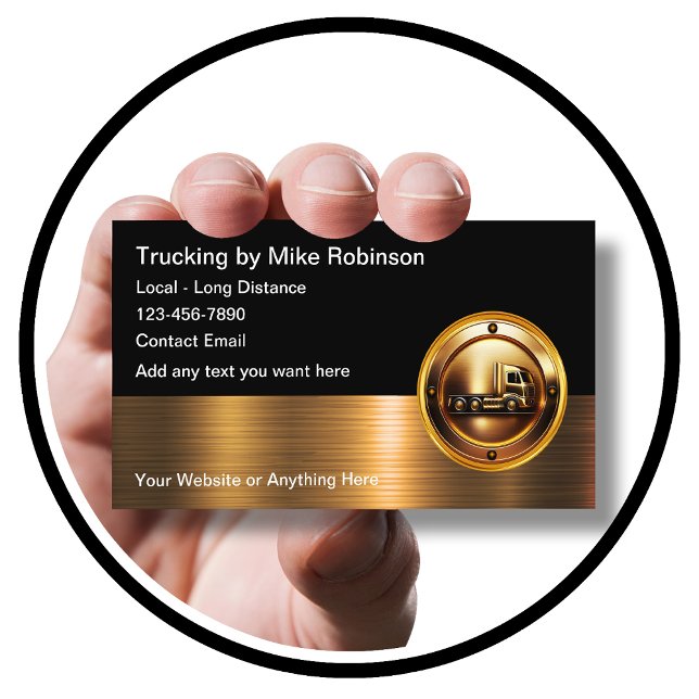 Classy Glossy Trucking Driver Business Cards (Creator Uploaded)