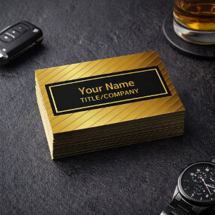 Classy Gold And Black Company Name Business Cards