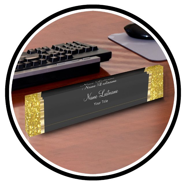 Classy Gold And Glitter Executive Office Nameplate (Creator Uploaded)