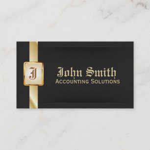 Classy Gold Belt Accounting Dark Business Card