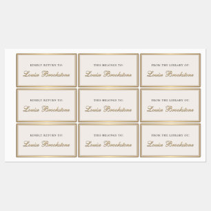 Classy Gold Bookplate Library Of Return To Labels