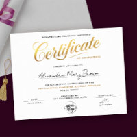 Classy Gold Certificate Logo Basic Award Diploma 