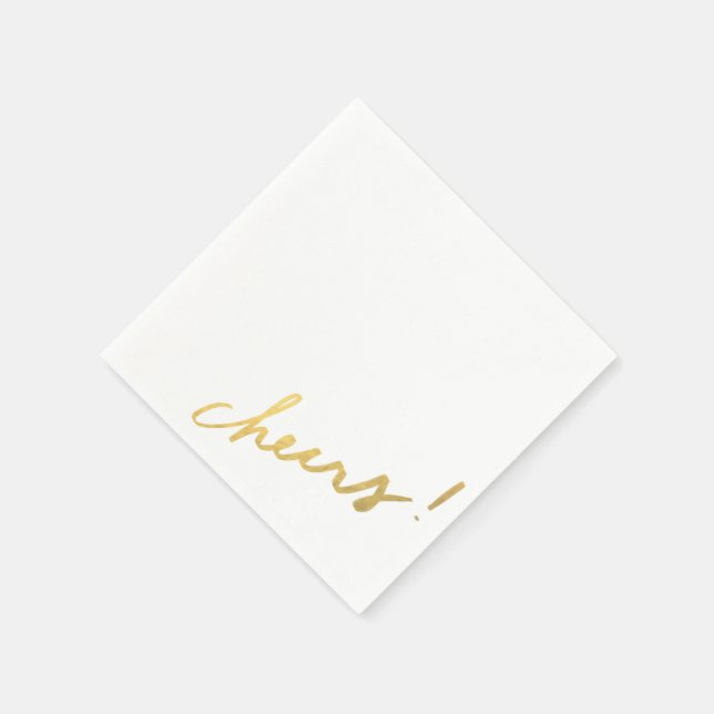 Classy Gold Cheers Napkin (Corner)