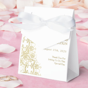 Classy Gold Damask 40th Birthday Favour Box