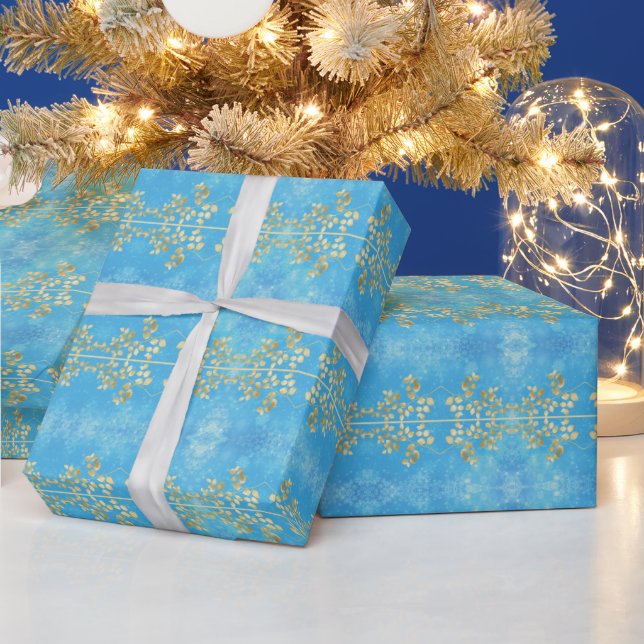 Classy Gold Floral Pattern Wrapping Paper (Holidays)