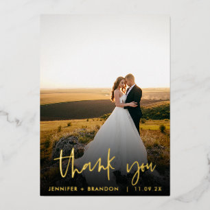 Classy Gold Foil Thank you Wedding Photo