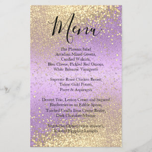 Classy Gold Glitter and Purple Lavender - Menu