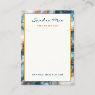Classy Gold Glitter Marble Jewellery Display Card
