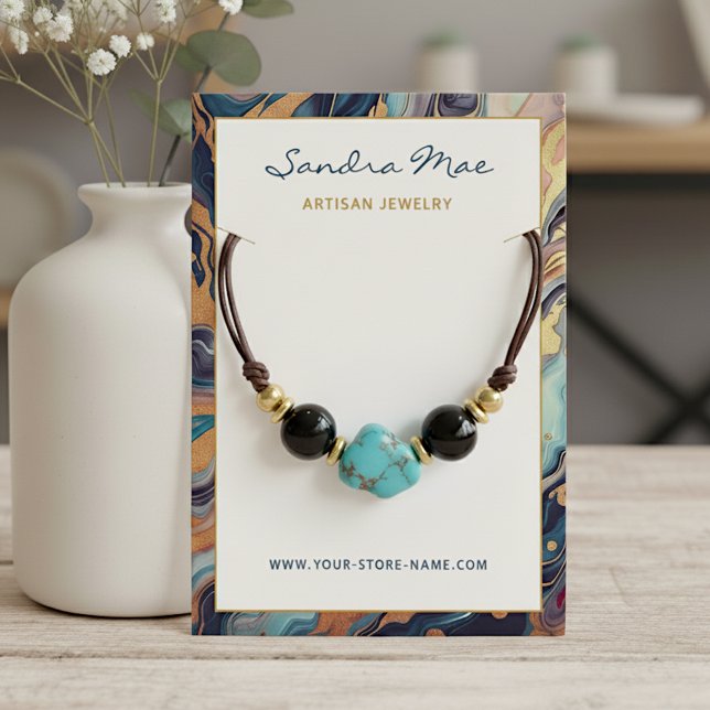 Classy Gold Glitter Marble Jewellery Display Card (Creator Uploaded)