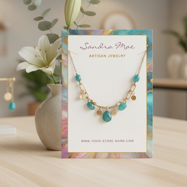 Classy Gold Glitter Marble Jewellery Display Card (Creator Uploaded)