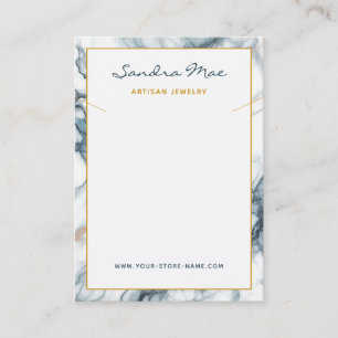 Classy Gold Glitter Marble Jewellery Display Card