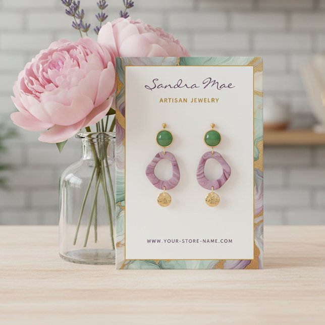 Classy Gold Glitter Marble Jewelry Display Card (Creator Uploaded)