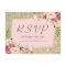 Classy Gold Glitter Pink Floral RSVP Response