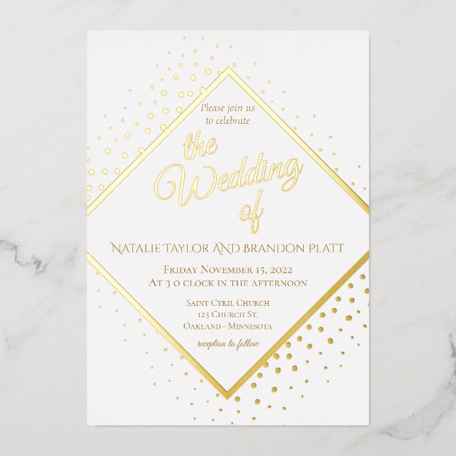 Classy gold glitter Wedding  (Front)
