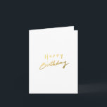 Classy Gold Happy Birthday Card<br><div class="desc">A hand-painted design with gilded letters for a classic birthday celebration.</div>