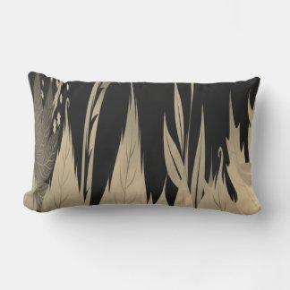 Classy Gold Leaf Design Lumbar Cushion