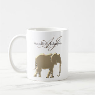 Classy Gold Monogrammed Coffee Mug
