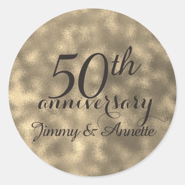 Classy gold texture classic round sticker (Front)