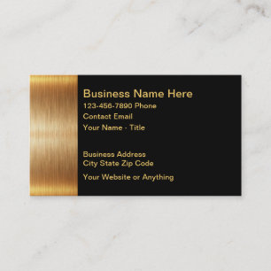Classy Gold Tone Classic Business Cards