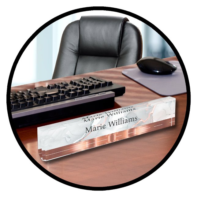 Classy Gold Tone Ladies Monogram Desk Nameplate (Creator Uploaded)