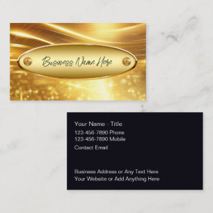Classy Gold Tone Modern Business Cards