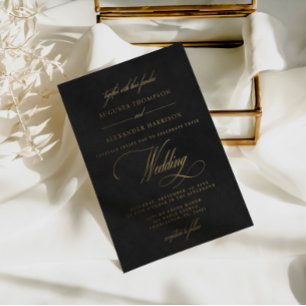 Classy Gold & Velvet Print (Not Real) Wedding
