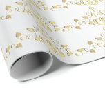 Classy Gold Wedding Rings On White Satin Wrapping Paper<br><div class="desc">Featuring elegant gold wedding bands on a white satin background. This gift wrapping paper will compliment your gift. Made with high resolution vector graphics for a professional print. NOTE: (All zazzle product designs are "prints" unless otherwise stated) If you have any questions about this product please contact me at siggyscott@comcast.net...</div>