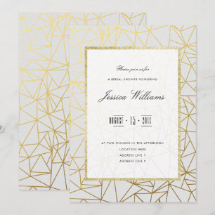 Classy Gold & White Bridal Shower Invitation